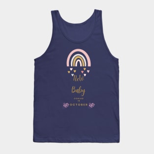 New Baby coming in October Baby child new born Tank Top